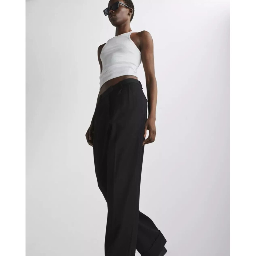 New Rag & Bone Marianne Italian Wool Pant Trousers Black Size 2/100%Authentic
